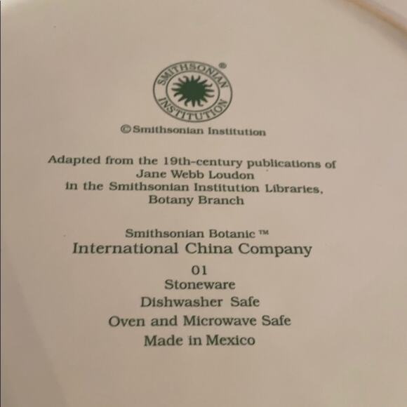 Smithsonian Institution Cabinet Shelf Display Plate Multicolor Floral Classic - Picture 5 of 5